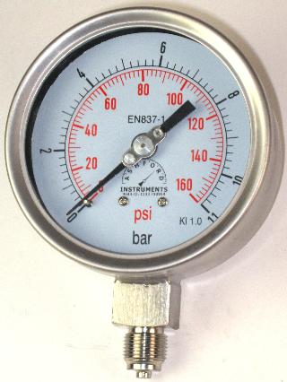 MX Series DIN Pressure Gauge - 100mm & 160mm All Stainless Steel