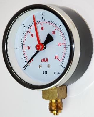 Fire Sprinkler System Gauge - 100mm HVAC Style