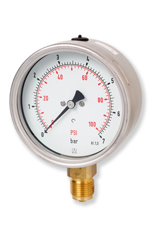 MX Series Pressure Gauge -100mm Stainless Steel Case Bourdon Tube Design