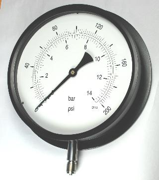 Pressure Gauge - 250mm Boiler Room Bourdon Tube Pressure Gauge