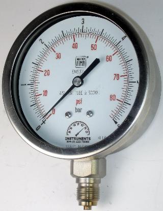 Silicone Filled  Pressure Gauge - 100mm & 150mm Stainless Steel