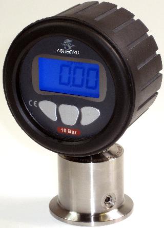 Hygienic Fitting Digital Pressure Gauge - Battery Powered 0.5% Accuracy