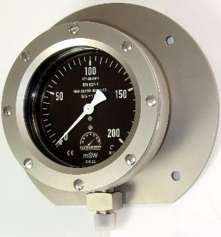 Subsea Pressure Gauge - 100mm Premium Subsea 900m Depth