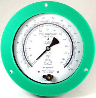 Panel Mount Plastic Case Pneumo Depth Gauge - Red, Yellow & Green Bezels