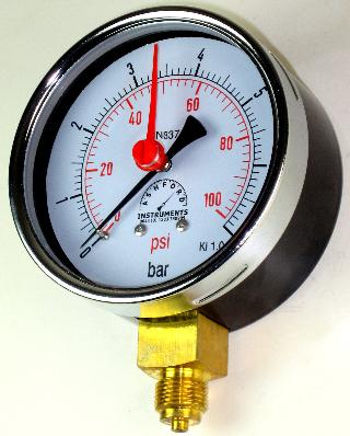 Premium HVAC Pressure Gauge -100mm Bourdon Tube Design