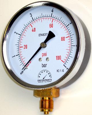 HVAC Pressure Gauge - 160mm Bourdon Tube Design