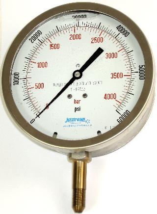 High Pressure Water Jetting Gauge - 60000 PSI Pressure Gauge
